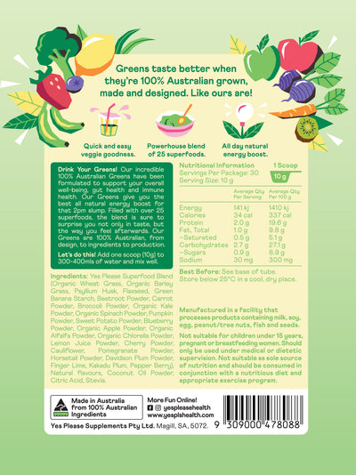 100% Australian Greens - Strawberry Kiwi