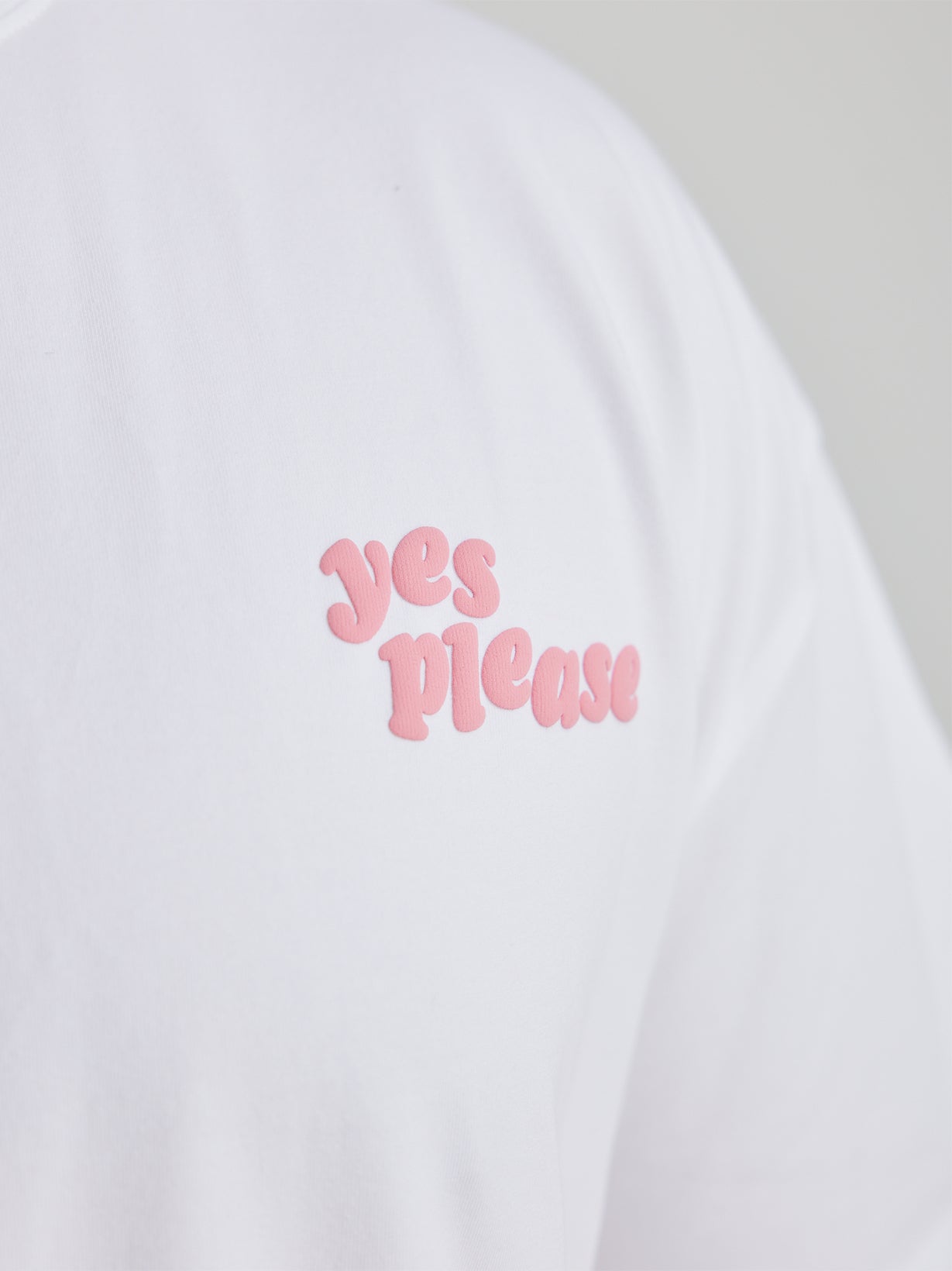 Yes Please Tee - White with Pink