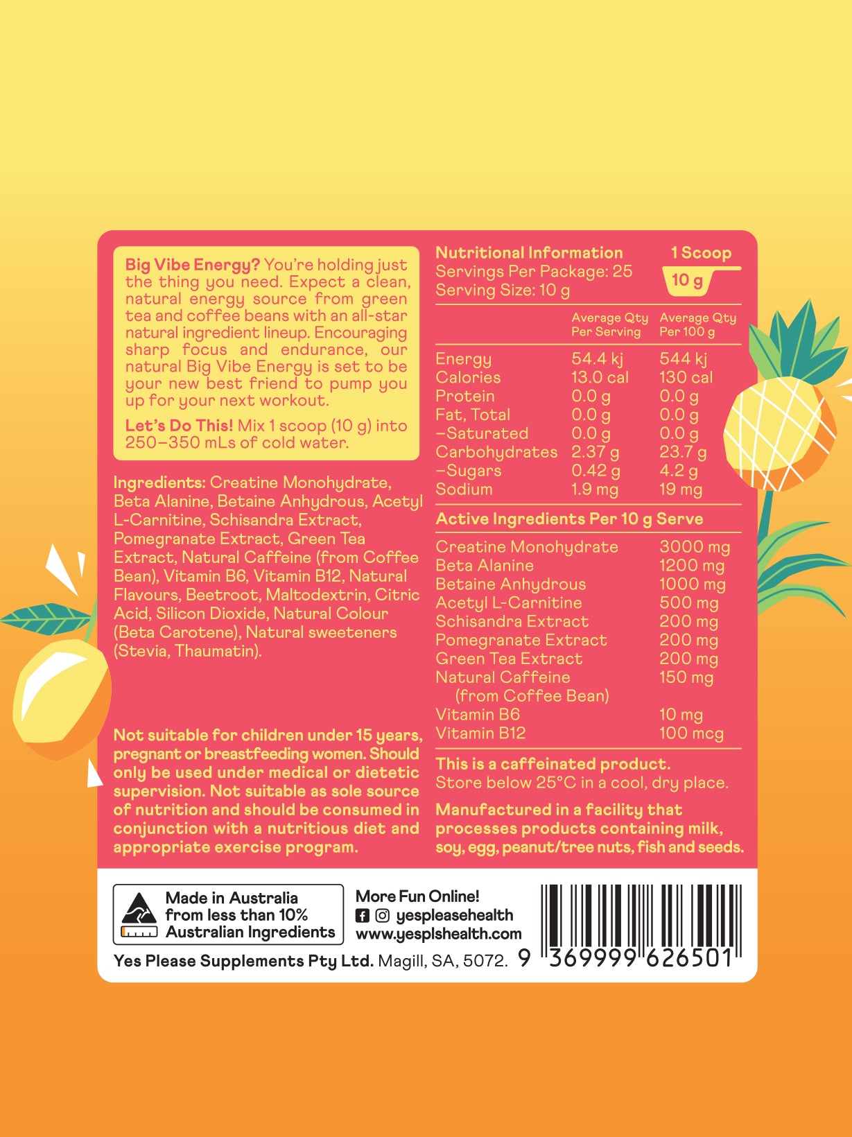 Natural Pre Workout - Tropical Sunrise
